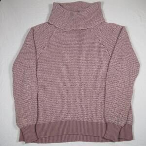 Free People By Your Side Womens Sweater Mauve Pink Cowl Neck Oversized Size XS